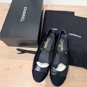 CHANEL Lambskin Mary Jane Ballet Flats